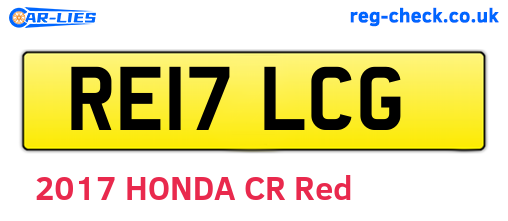 RE17LCG are the vehicle registration plates.