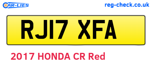 RJ17XFA are the vehicle registration plates.
