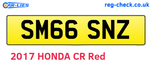 SM66SNZ are the vehicle registration plates.