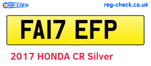 FA17EFP are the vehicle registration plates.