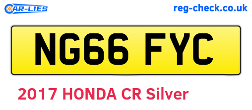 NG66FYC are the vehicle registration plates.