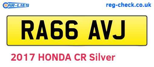 RA66AVJ are the vehicle registration plates.