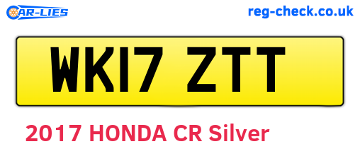 WK17ZTT are the vehicle registration plates.
