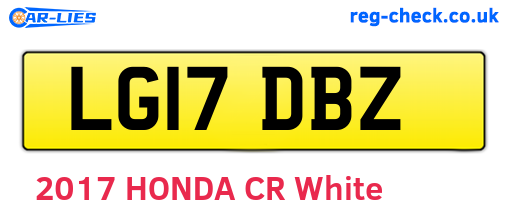 LG17DBZ are the vehicle registration plates.