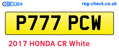 P777PCW are the vehicle registration plates.