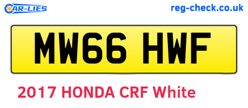 MW66HWF are the vehicle registration plates.