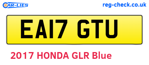 EA17GTU are the vehicle registration plates.