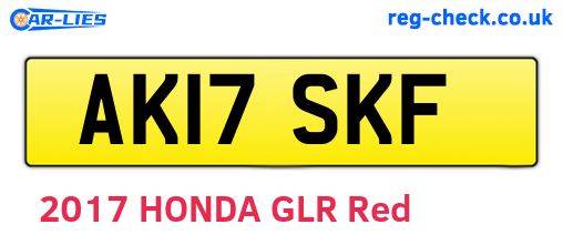 AK17SKF are the vehicle registration plates.