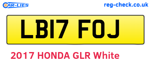 LB17FOJ are the vehicle registration plates.