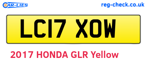 LC17XOW are the vehicle registration plates.