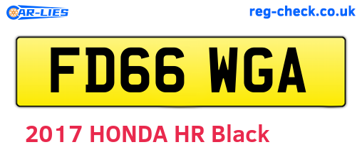 FD66WGA are the vehicle registration plates.