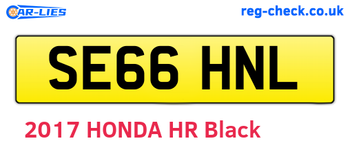 SE66HNL are the vehicle registration plates.