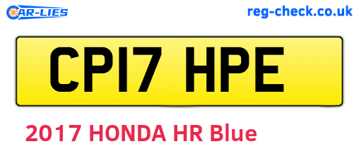 CP17HPE are the vehicle registration plates.