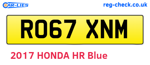 RO67XNM are the vehicle registration plates.