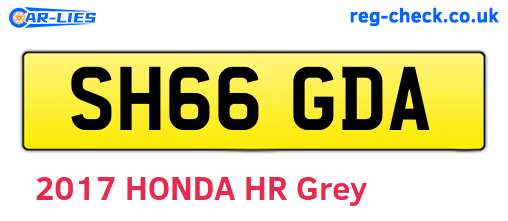 SH66GDA are the vehicle registration plates.