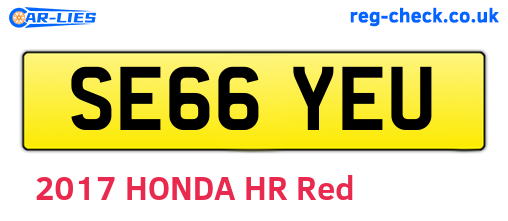 SE66YEU are the vehicle registration plates.