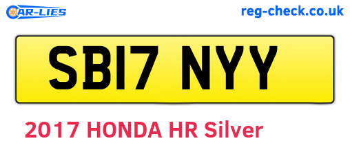 SB17NYY are the vehicle registration plates.
