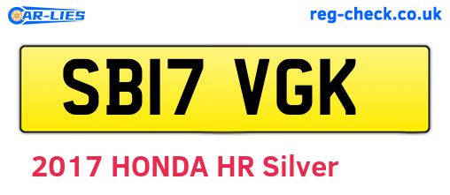 SB17VGK are the vehicle registration plates.