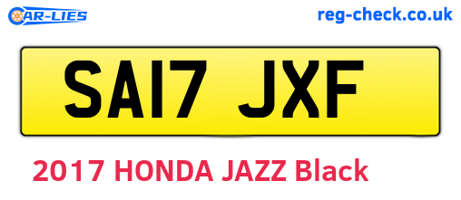 SA17JXF are the vehicle registration plates.