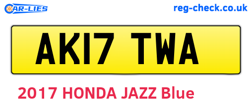 AK17TWA are the vehicle registration plates.