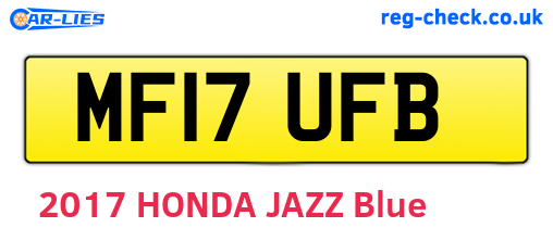 MF17UFB are the vehicle registration plates.