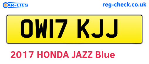 OW17KJJ are the vehicle registration plates.