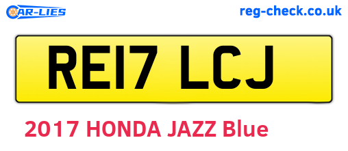 RE17LCJ are the vehicle registration plates.