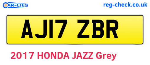 AJ17ZBR are the vehicle registration plates.