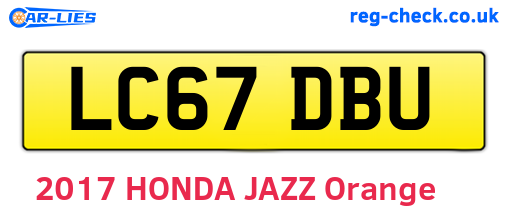 LC67DBU are the vehicle registration plates.