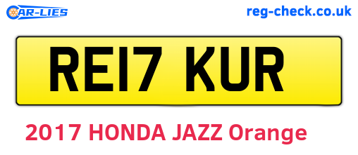 RE17KUR are the vehicle registration plates.