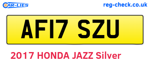 AF17SZU are the vehicle registration plates.