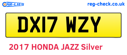 DX17WZY are the vehicle registration plates.