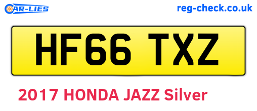 HF66TXZ are the vehicle registration plates.