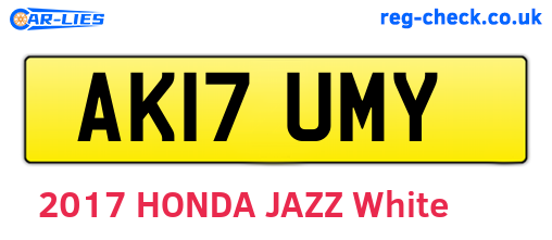 AK17UMY are the vehicle registration plates.