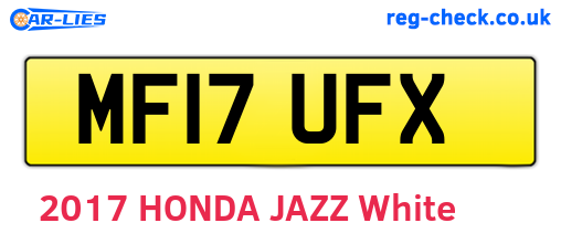 MF17UFX are the vehicle registration plates.