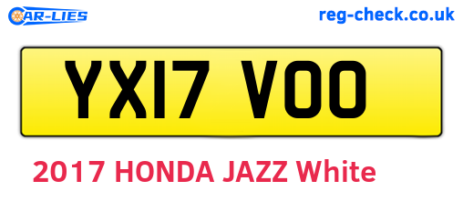YX17VOO are the vehicle registration plates.