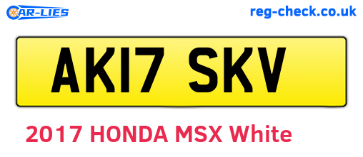 AK17SKV are the vehicle registration plates.