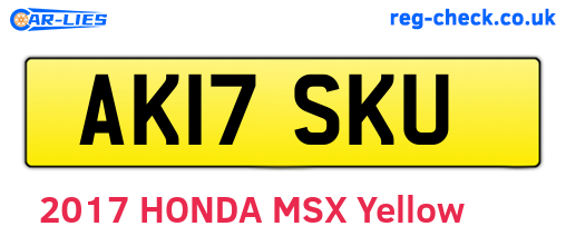 AK17SKU are the vehicle registration plates.