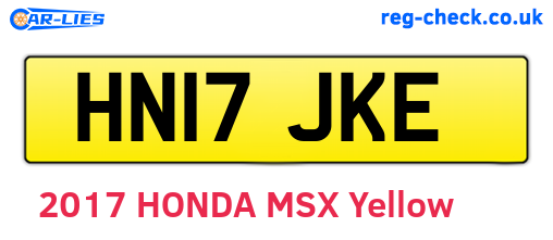 HN17JKE are the vehicle registration plates.