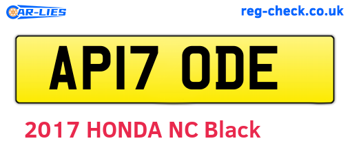 AP17ODE are the vehicle registration plates.