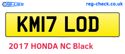 KM17LOD are the vehicle registration plates.