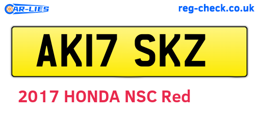 AK17SKZ are the vehicle registration plates.