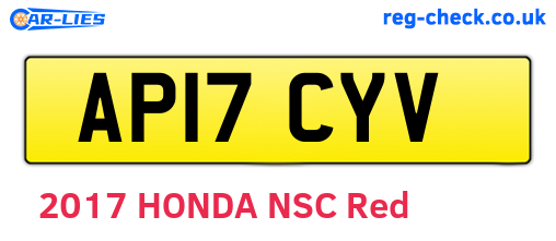 AP17CYV are the vehicle registration plates.