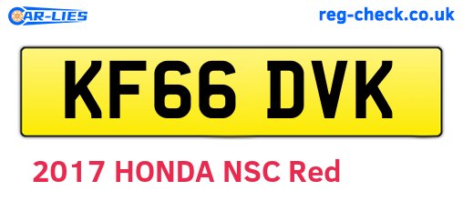 KF66DVK are the vehicle registration plates.