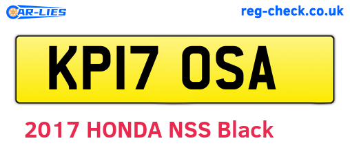 KP17OSA are the vehicle registration plates.