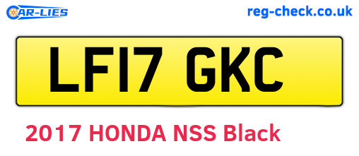 LF17GKC are the vehicle registration plates.