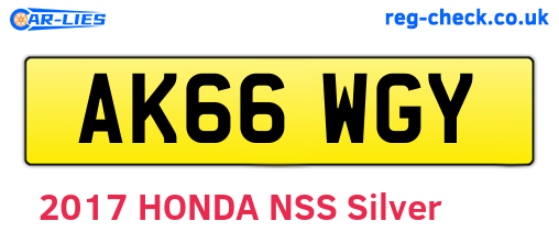 AK66WGY are the vehicle registration plates.