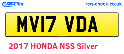 MV17VDA are the vehicle registration plates.