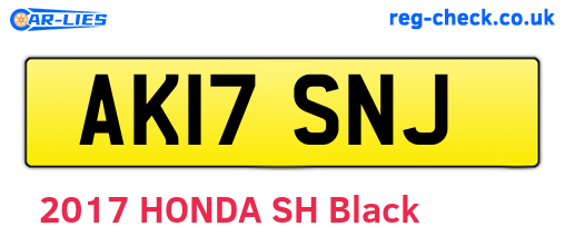 AK17SNJ are the vehicle registration plates.