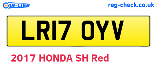 LR17OYV are the vehicle registration plates.